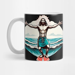 Funny Jesus Christ Surfing Mug